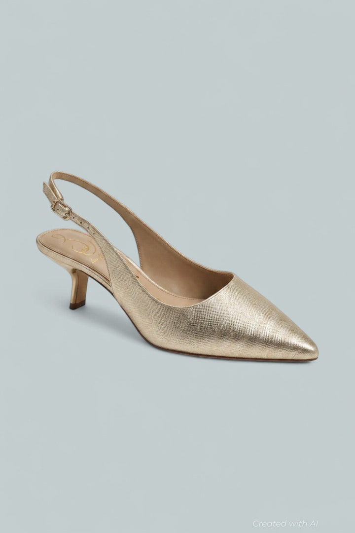 Women’s Bianka Slingback Kitten Heels - Goldleaf - 8 - Slingback