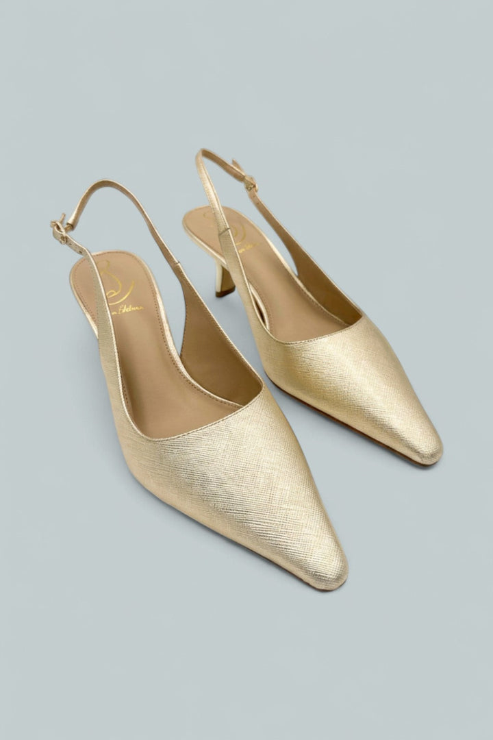 Women’s Bianka Slingback Kitten Heels - Goldleaf - 8 - Slingback