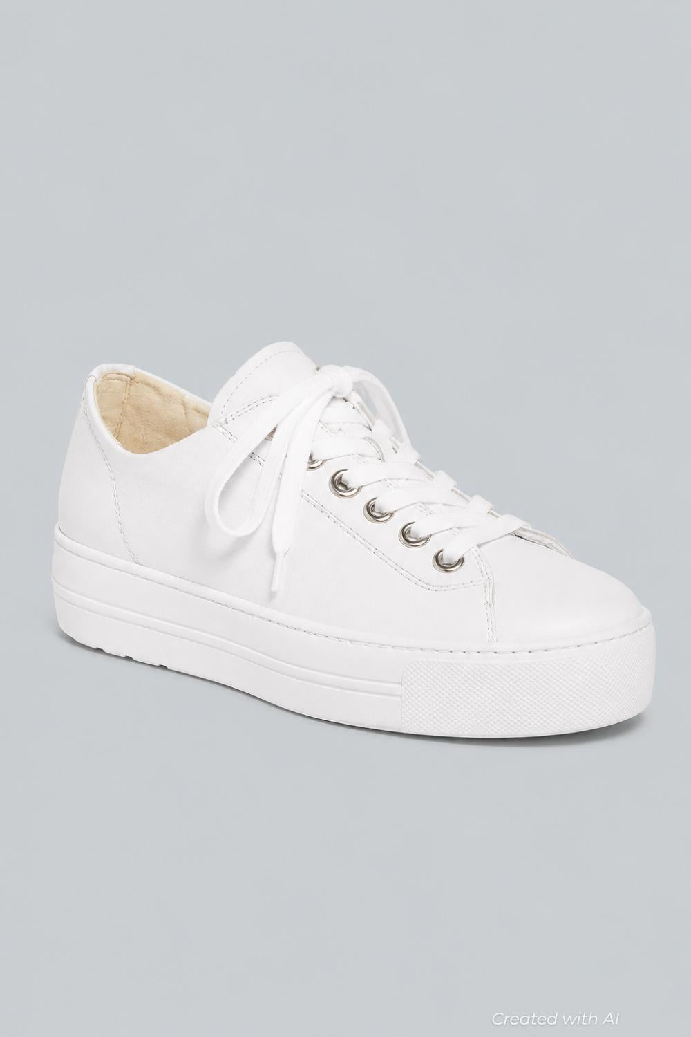 Women’s Bixby Low Top Platform Sneakers - White Leather - Sneaker