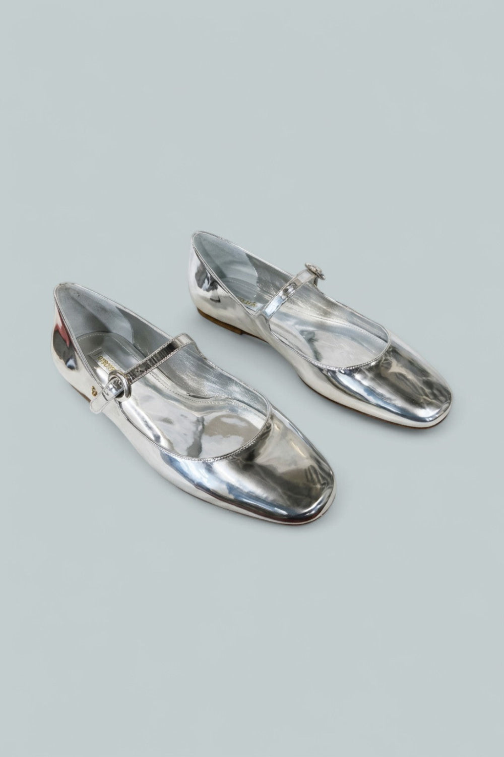 Women’s Blair Mary Jane Ballet Flats - Silver Leather - 9 - Mary Jane