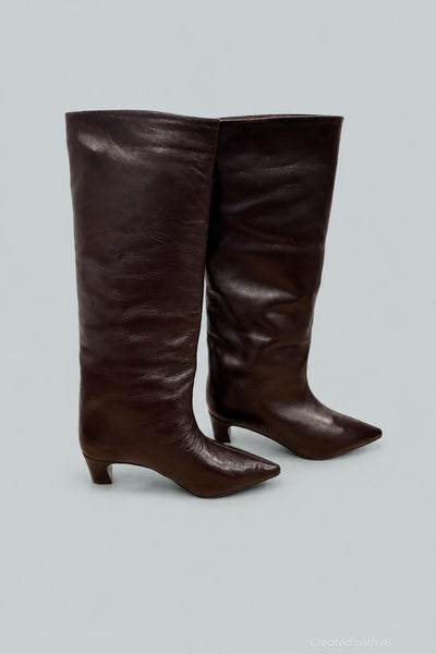 Women’s Blaze Boots - Burgundy Leather - 8 - Boots