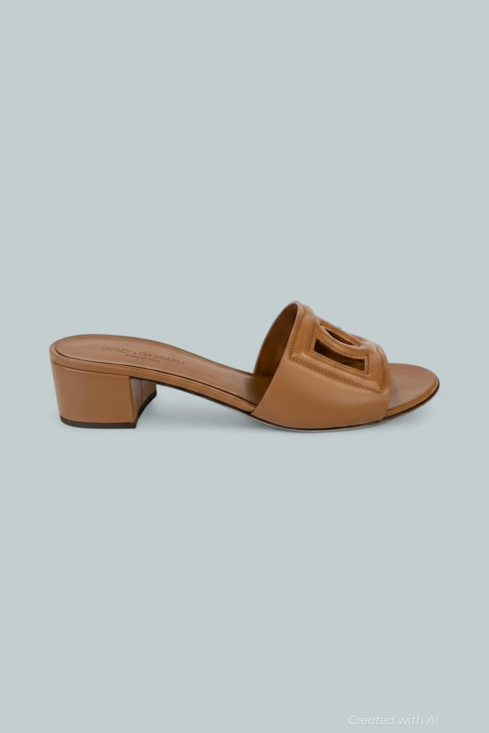 Women’s Block Heel Slide Sandals - Light Brown - 9.5 US / 39.5 EU - Sandal