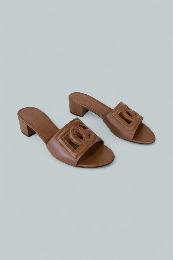 Women’s Block Heel Slide Sandals - Light Brown - 9.5 US / 39.5 EU - Sandal