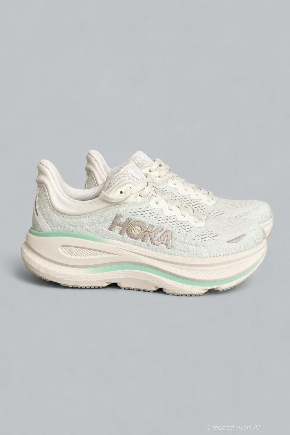 Women’s Bondi 9 Running Sneakers - Truffle Salt/Sea Glass - 8.5 - Sneaker