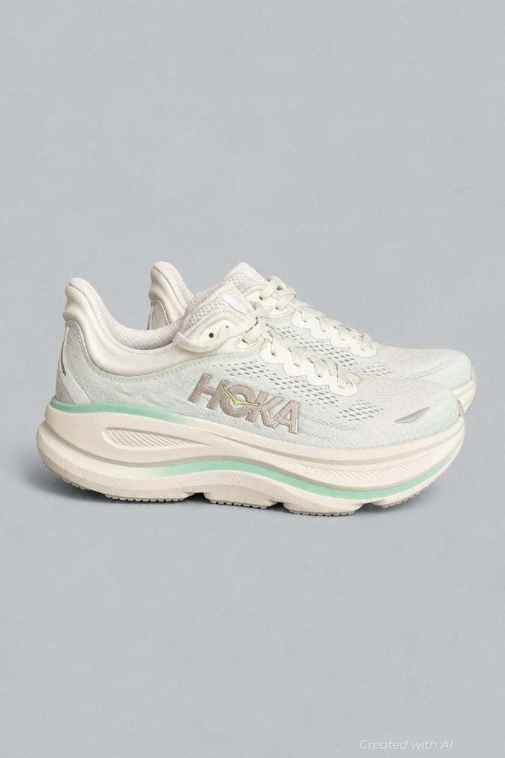Women’s Bondi 9 Running Sneakers - Truffle Salt/Sea Glass - 8.5 - Sneaker
