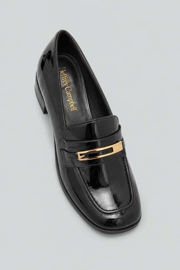 Women’s Book-Smart Loafer Pumps - Black Crinkle Patent - 8 - Loafers
