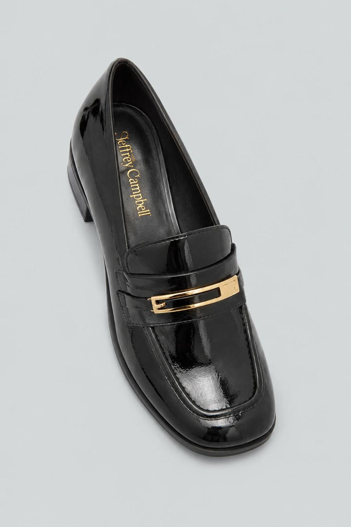 Women’s Book-Smart Loafer Pumps - Black Crinkle Patent - 8 - Loafers