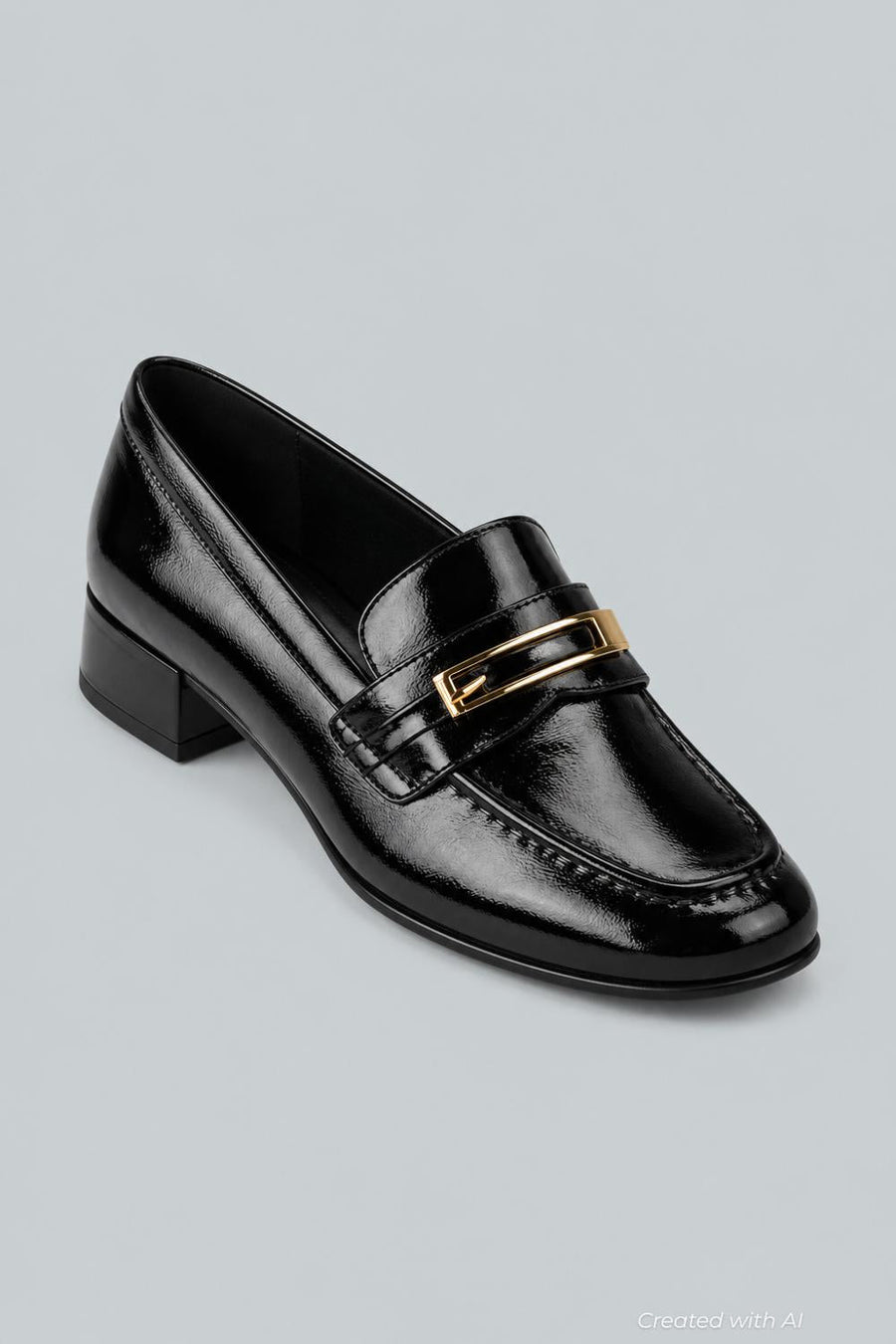 Women’s Book-Smart Loafer Pumps - Black Crinkle Patent - 8 - Loafers