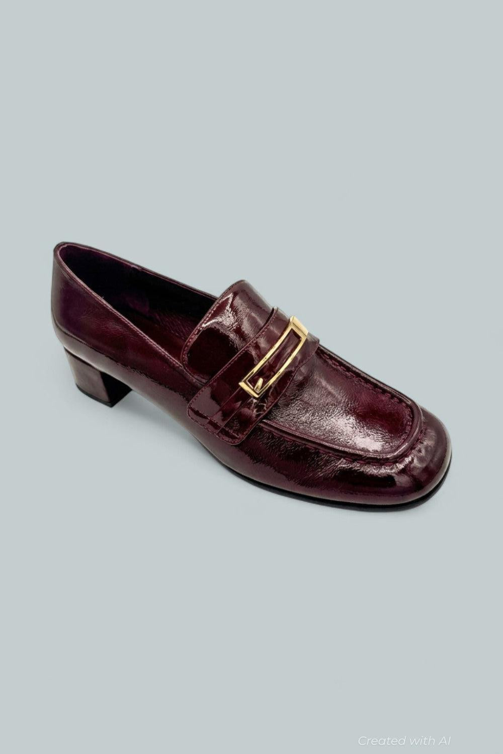 Women’s Book-Smart Loafer Pumps - Wine Crinkle Patent - 8 - Loafers