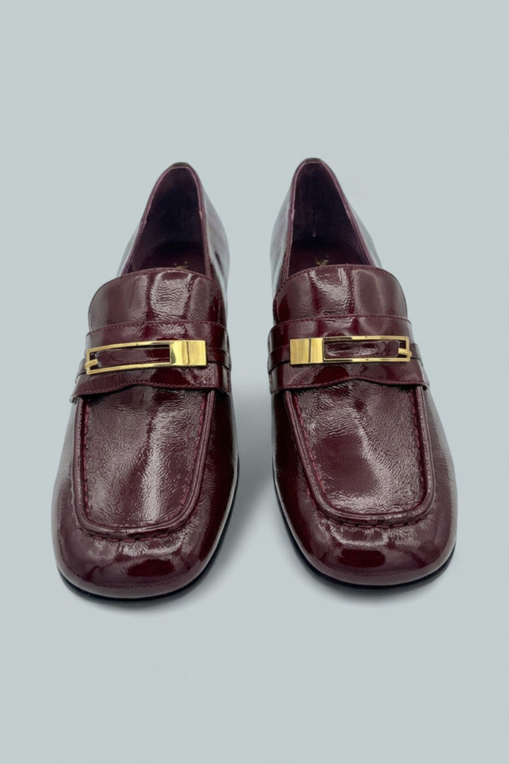 Women’s Book-Smart Loafer Pumps - Wine Crinkle Patent - 8 - Loafers