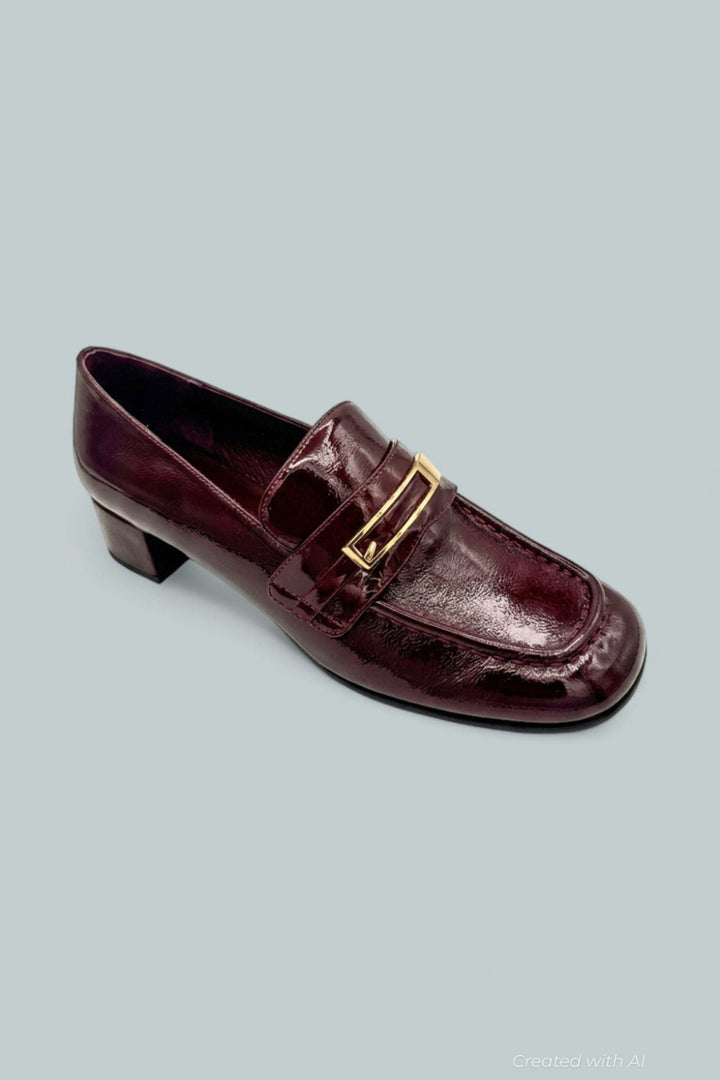 Women’s Book-Smart Loafer Pumps - Wine Crinkle Patent - 8 - Loafers