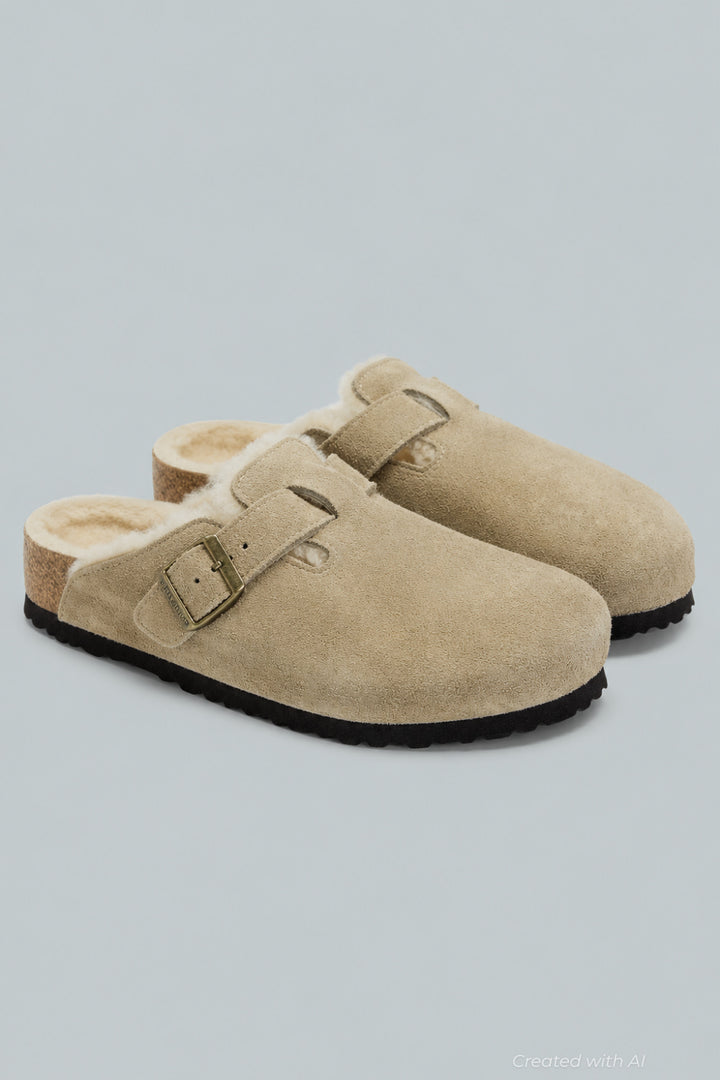 Women’s Boston Shearling Clogs - Taupe - Clog