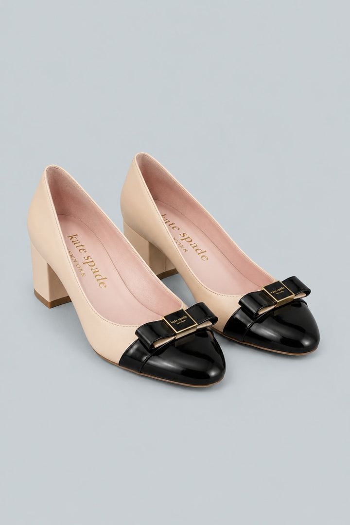 Women’s Bowdie Cap Toe Pumps - Black/Pale - Heels