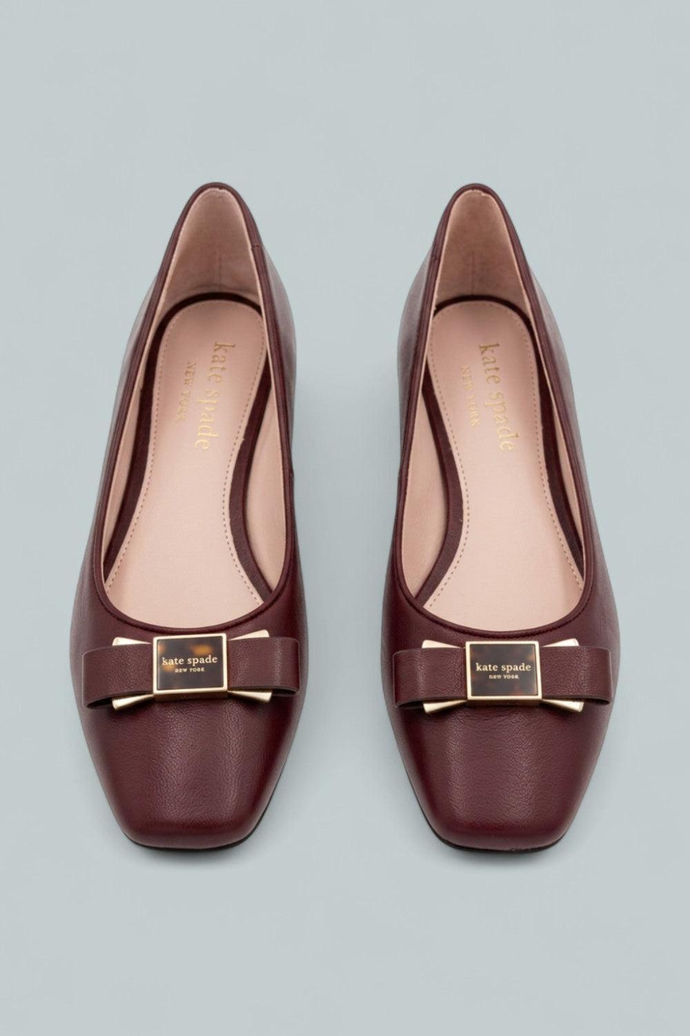 Women’s Bowdie Slip On Pointed Toe Ballet Flats - Cordovan - 6 - Flats