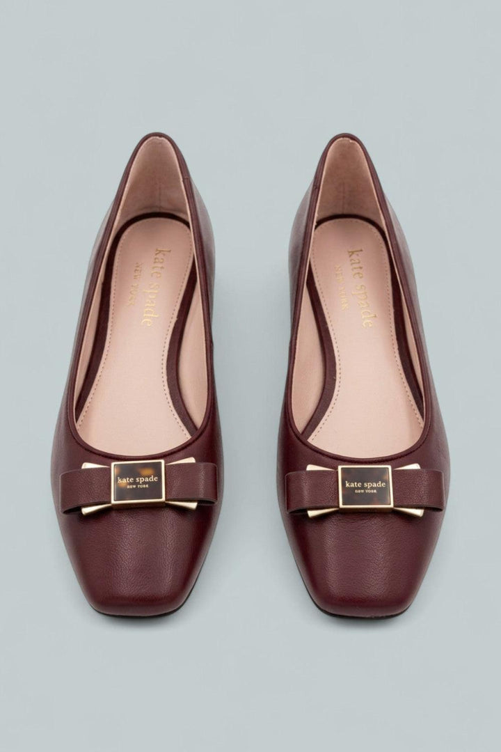 Women’s Bowdie Slip On Pointed Toe Ballet Flats - Cordovan - 6 - Flats