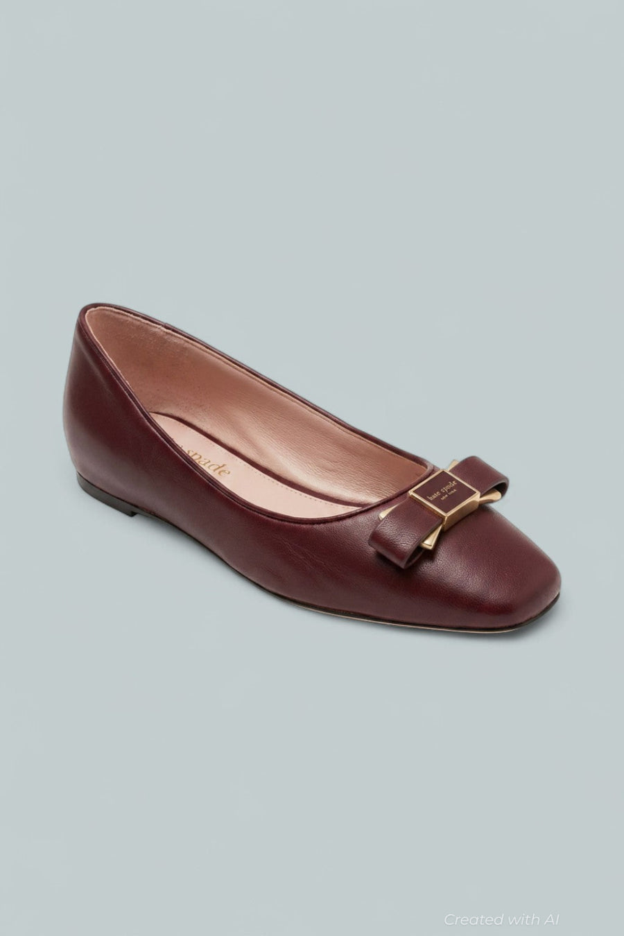 Women’s Bowdie Slip On Pointed Toe Ballet Flats - Cordovan - 6 - Flats