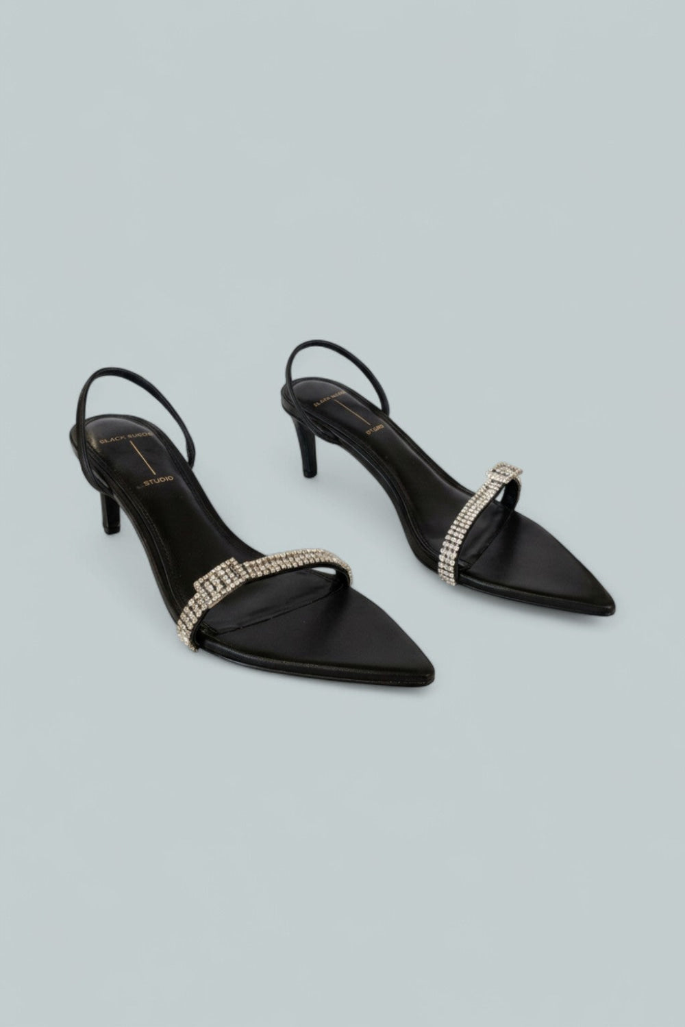 Women’s Bowie Crystal Embellished Slingback Sandals - Black - 7.5 US / 37.5 EU - Slingback