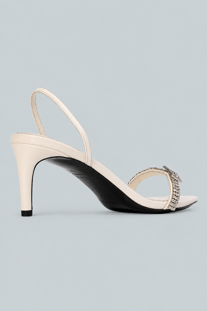 Women’s Bowie Crystal Embellished Slingback Sandals - Coconut - 7.5 US / 37.5 EU - Slingback