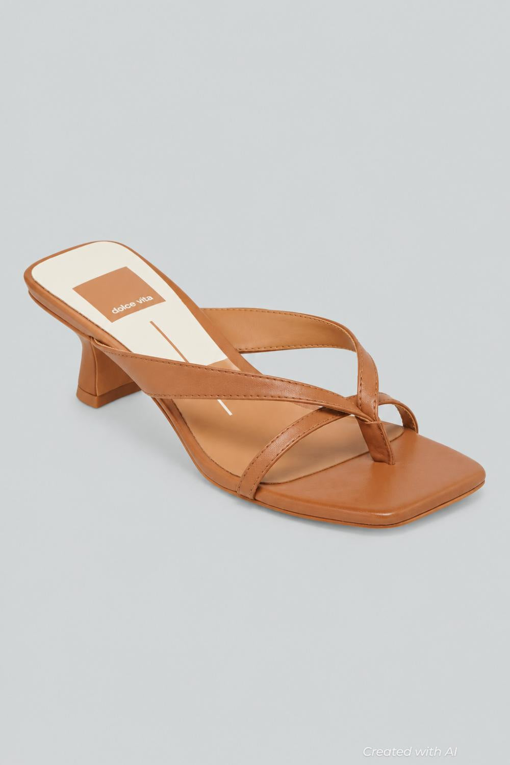 Women’s Brevel Thong Low Block Heel Sandals - Saddle Leather - 9.5MUS - Sandal