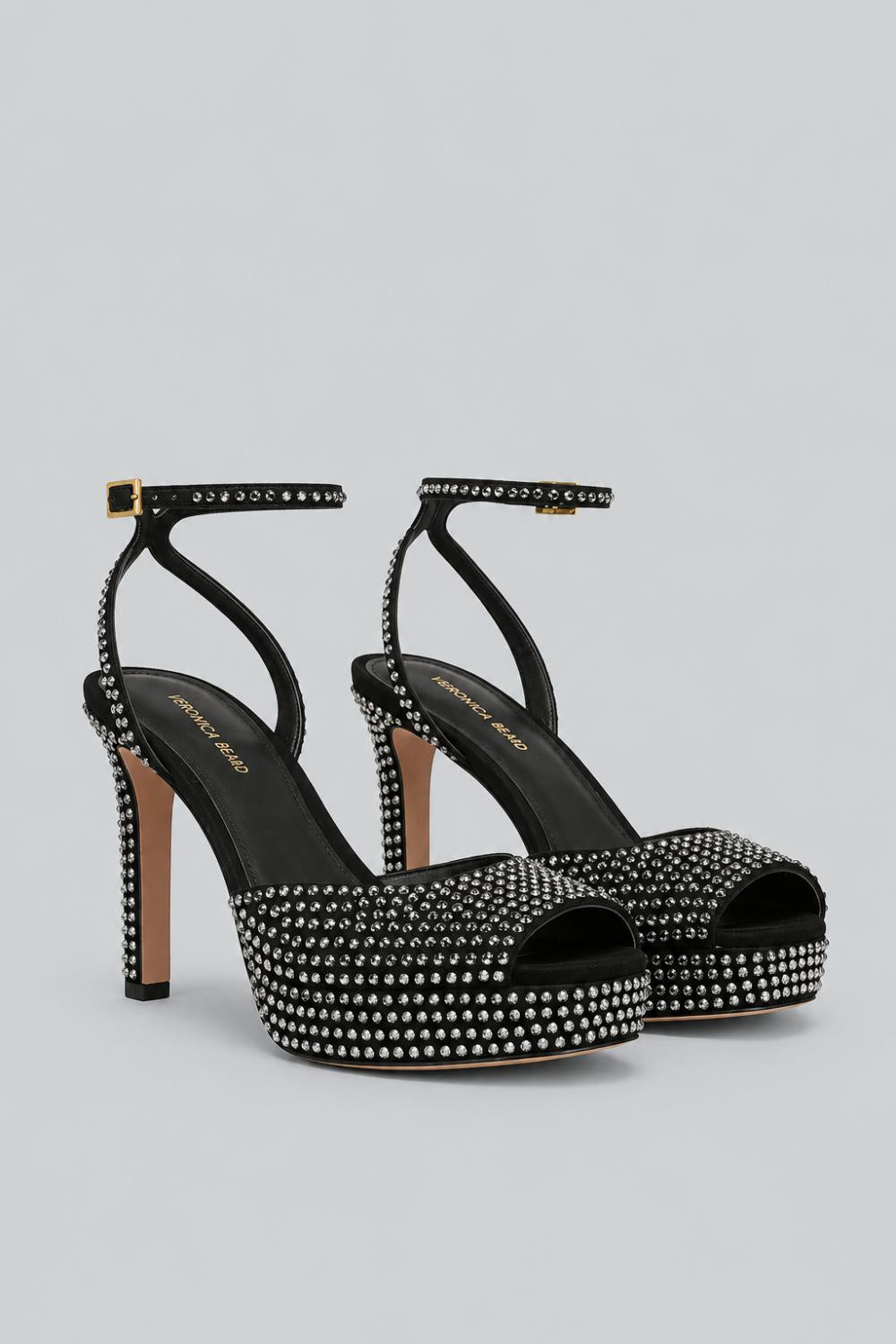 Women’s Brianne Embellished Platform Sandals - Black - Heels