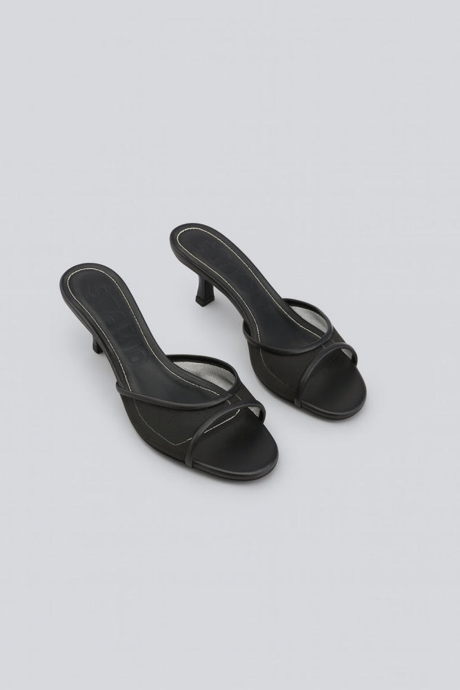 Women’s Brigette Mule Sandals - Black Mesh - Mules