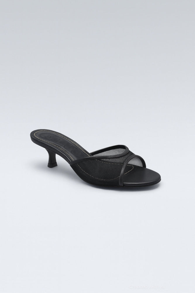 Women’s Brigette Mule Sandals - Black Mesh - Mules
