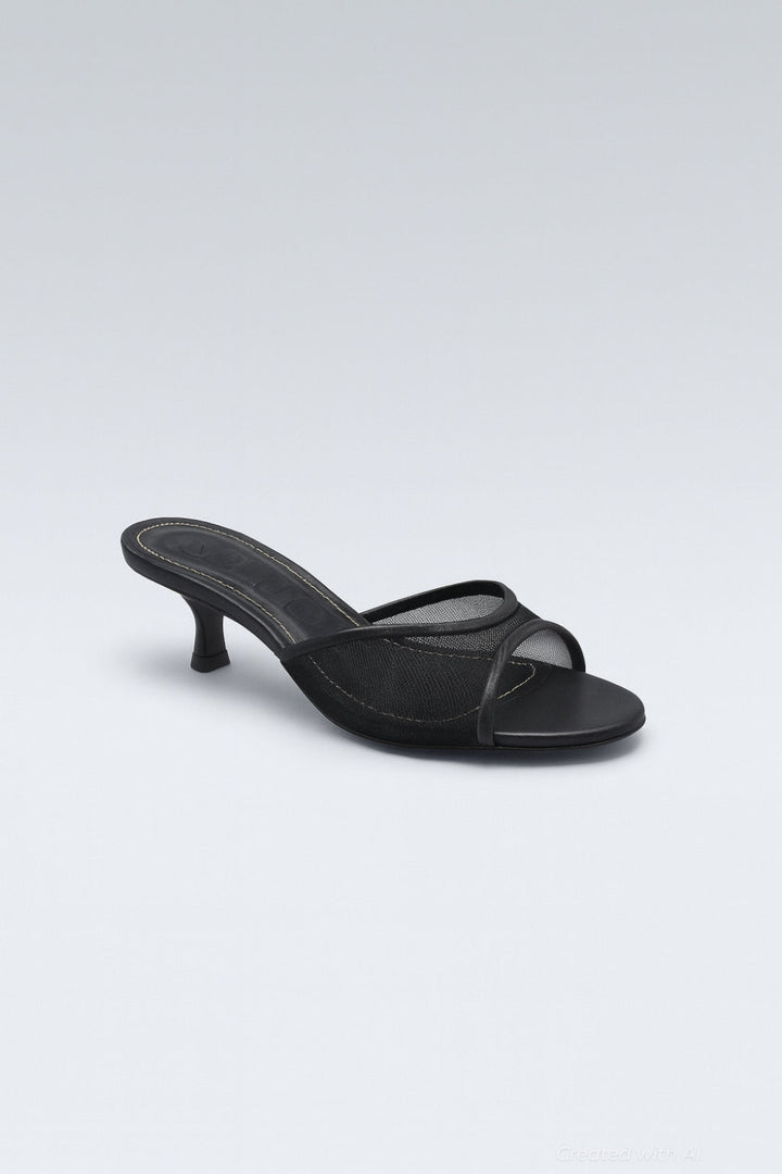 Women’s Brigette Mule Sandals - Black Mesh - Mules