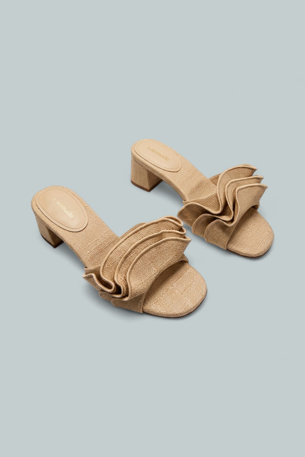 Women’s Brigitte Ruffle Slip On High Heel Sandals - Beige - 6.5 - Sandals