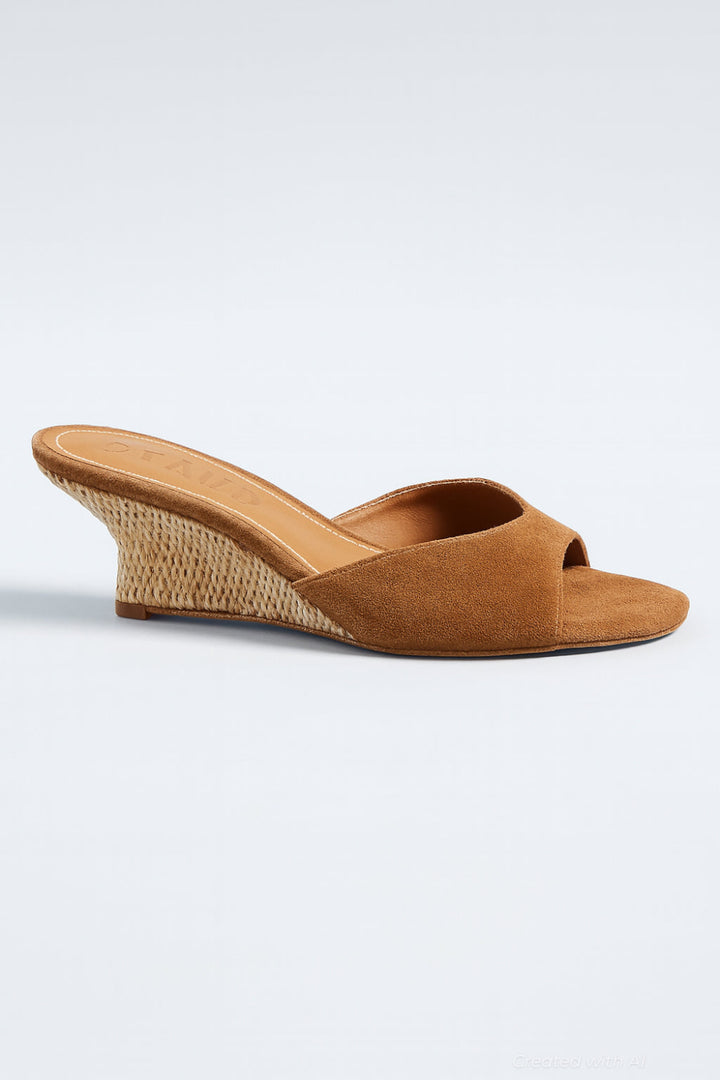 Women’s Brigitte Suede Wedge Sandals - Tabac Natural - Sandal