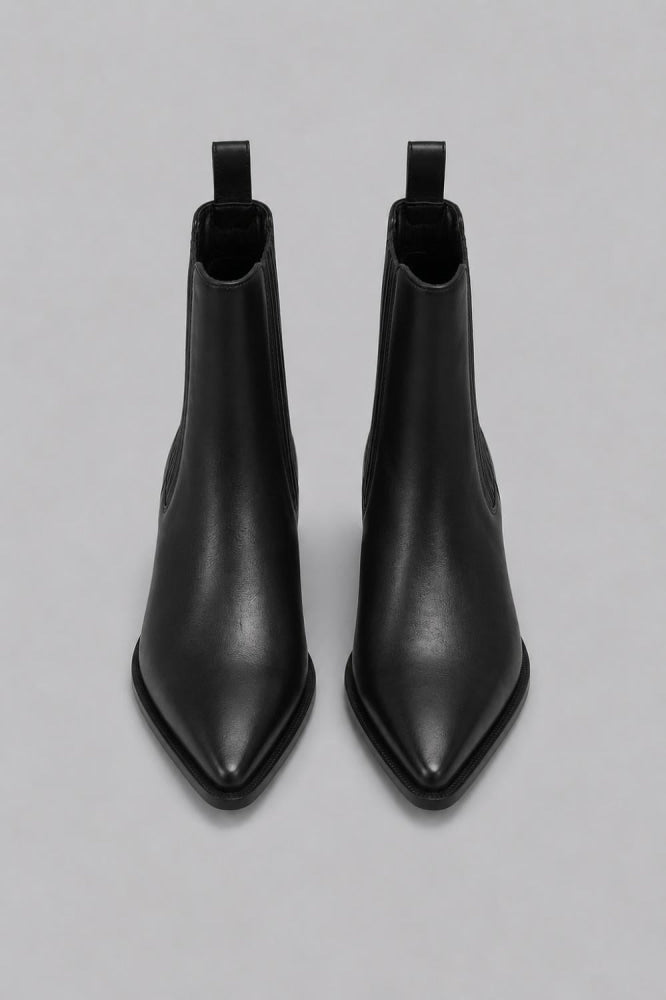 Women’s Bryn Pointed Booties - Black Leather - 9.5 - Bootie