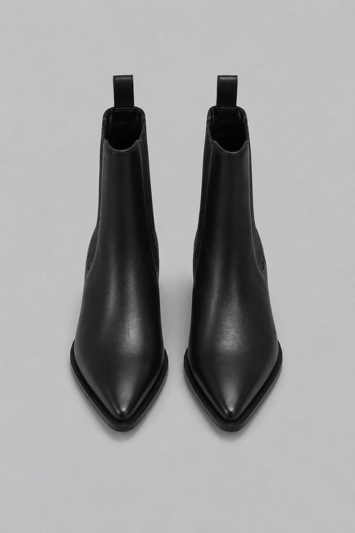 Women’s Bryn Pointed Booties - Black Leather - 9.5 - Bootie