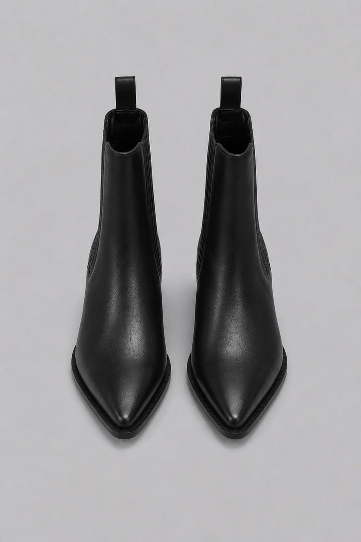 Women’s Bryn Pointed Booties - Black Leather - 9.5 - Bootie