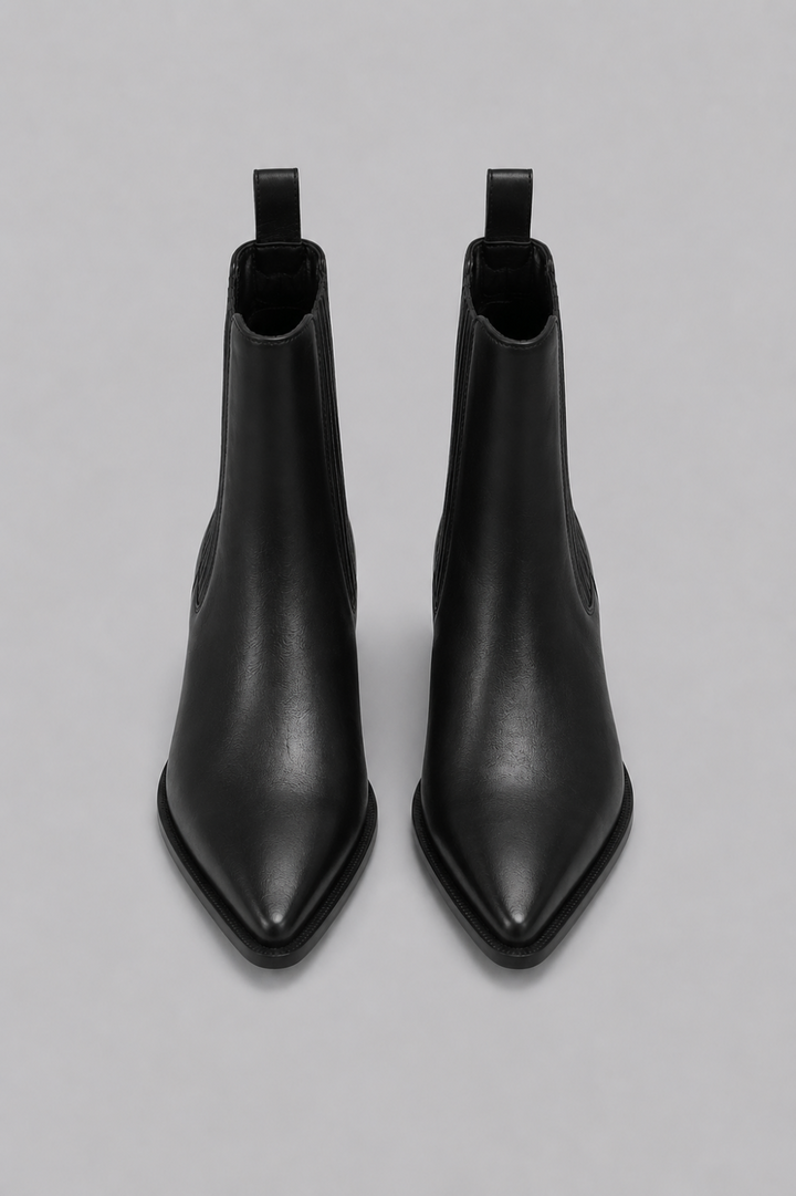 Women’s Bryn Pointed Booties - Black Leather - 9.5 - Bootie