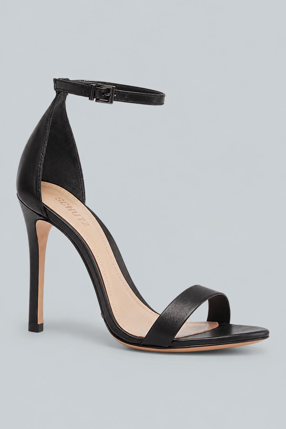 Women’s Cadey Lee High-Heel Sandal - Black Leather - 6.5 - Heels