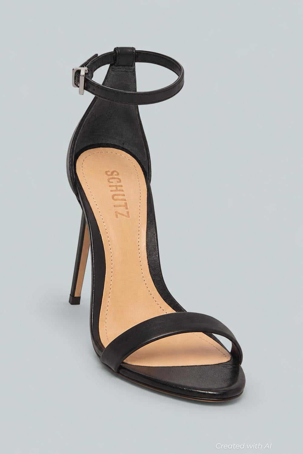 Women’s Cadey Lee High-Heel Sandal - Black Leather - 6.5 - Heels