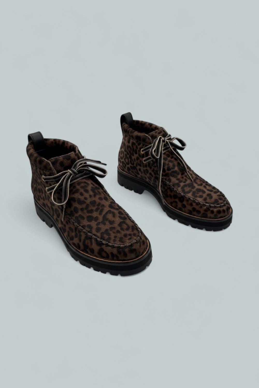 Women’s Cameron Calf Hair Moccasin Booties - Leopard Calf Hair - 8.5 US / 38.5 EU - Boots