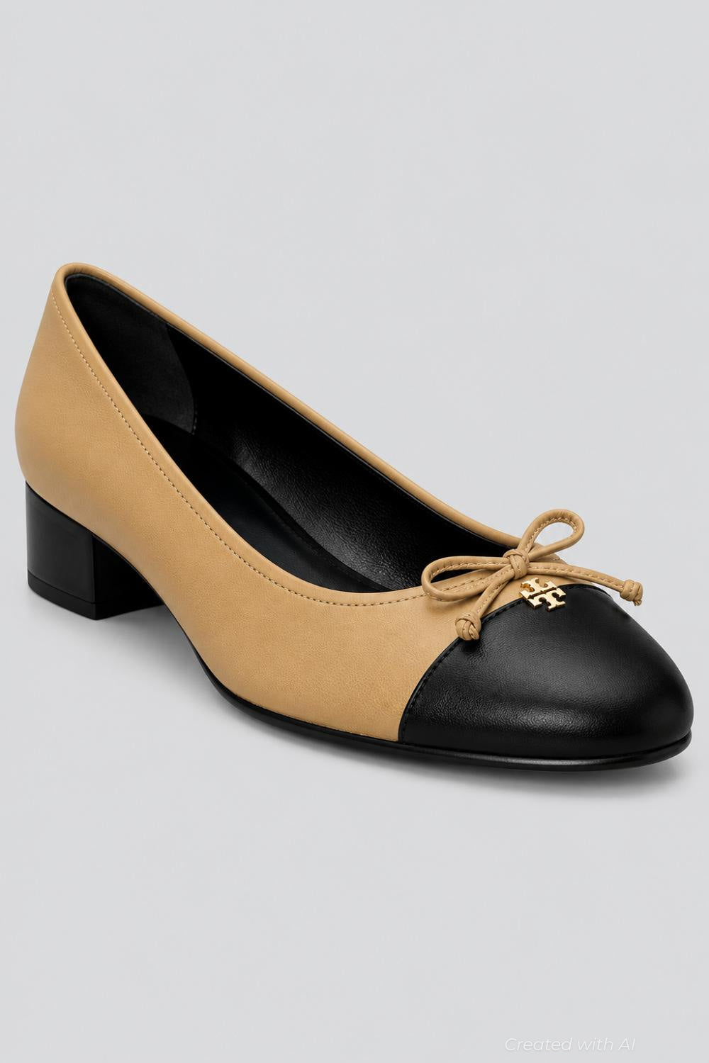 Women’s Cap-Toe Pump - Ginger Shortbread/Perfect Black - 4.5 - Heels