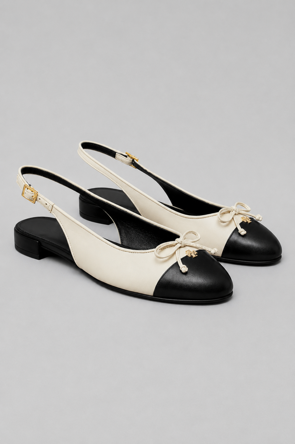 Women’s Cap Toe Slingback Ballet Flats - Light Cream - Slingback