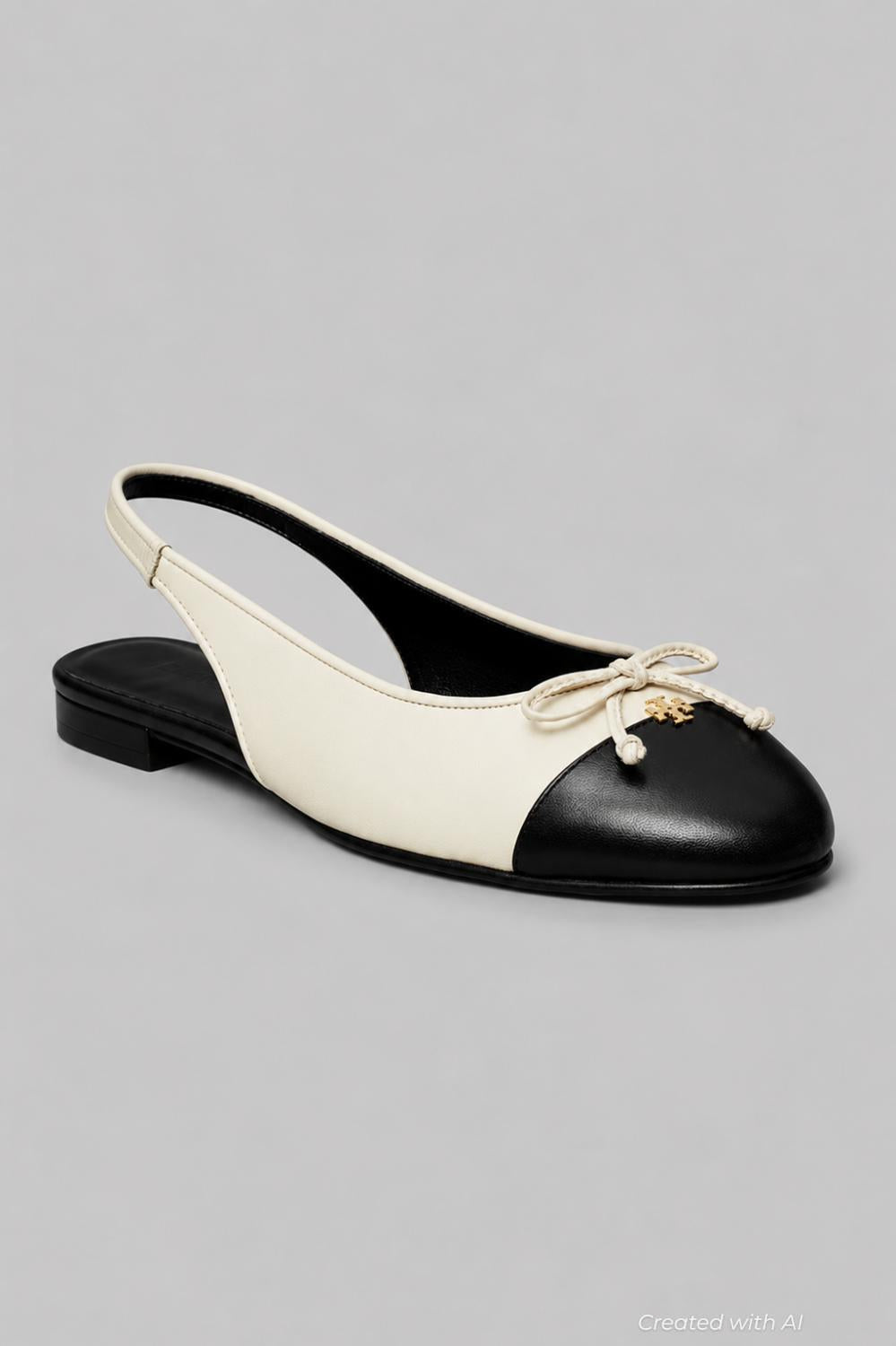 Women’s Cap Toe Slingback Ballet Flats - Light Cream - Slingback