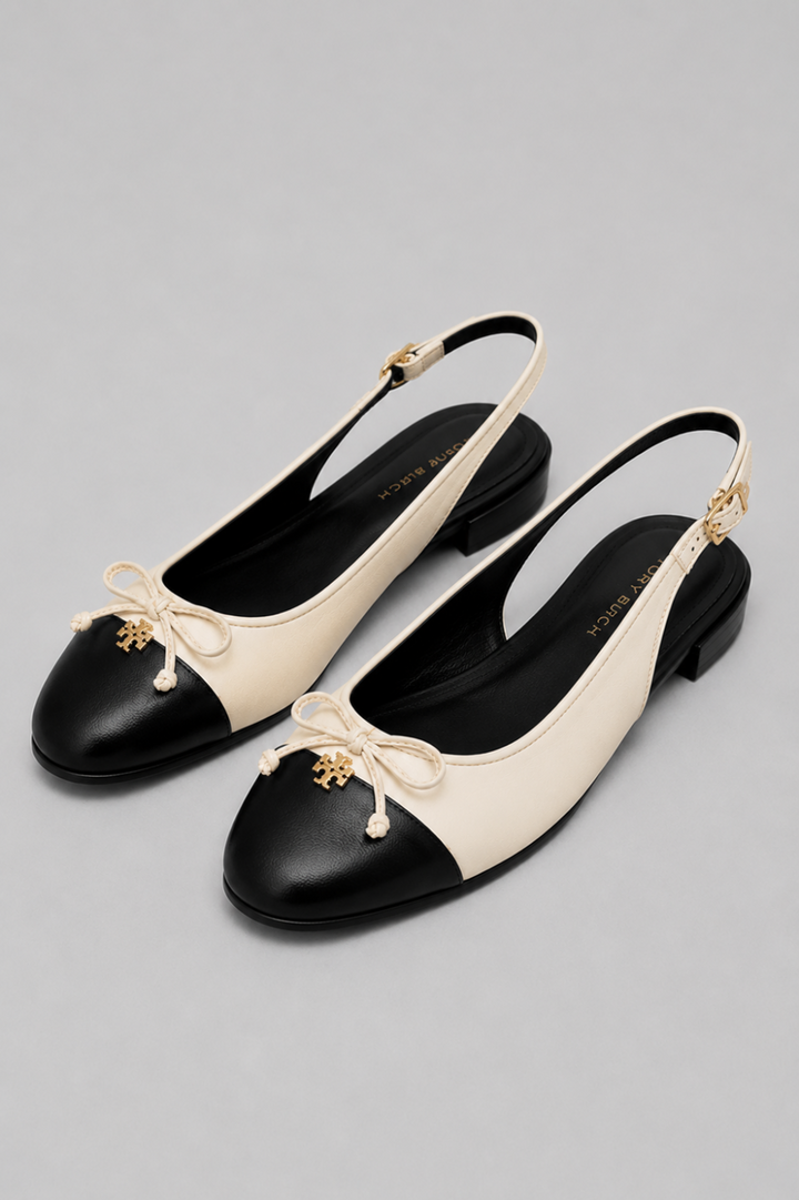 Women’s Cap Toe Slingback Ballet Flats - Light Cream - Slingback