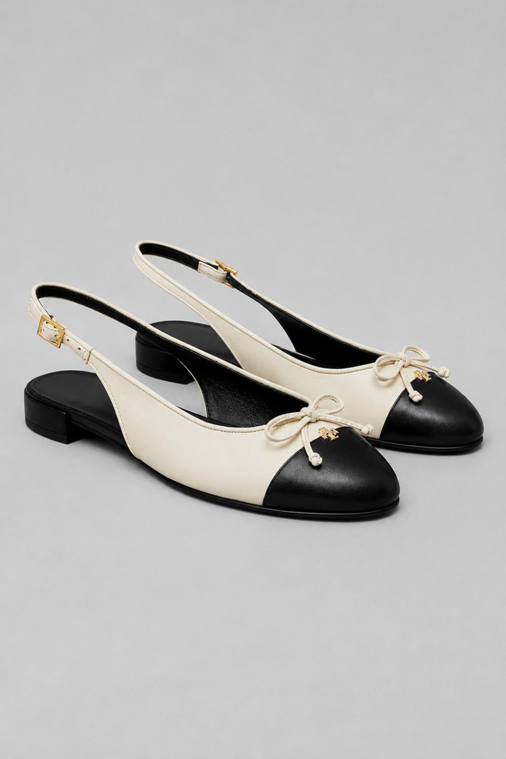 Women’s Cap Toe Slingback Ballet Flats - Light Cream - Slingback