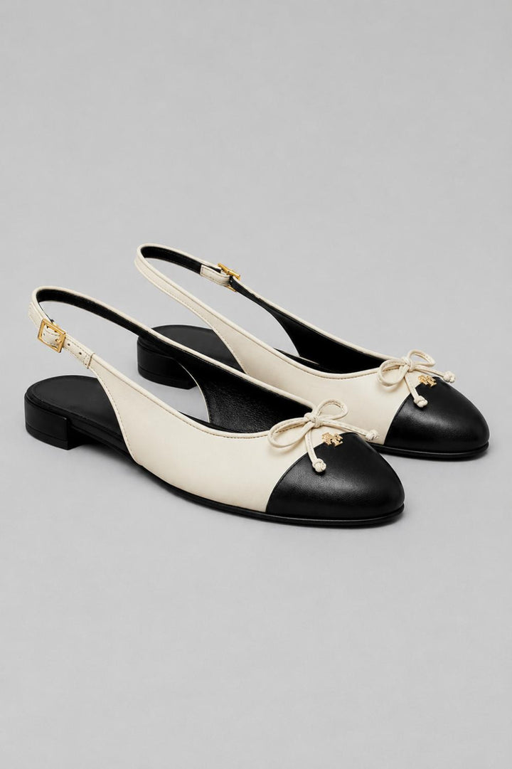 Women’s Cap Toe Slingback Ballet Flats - Light Cream - Slingback