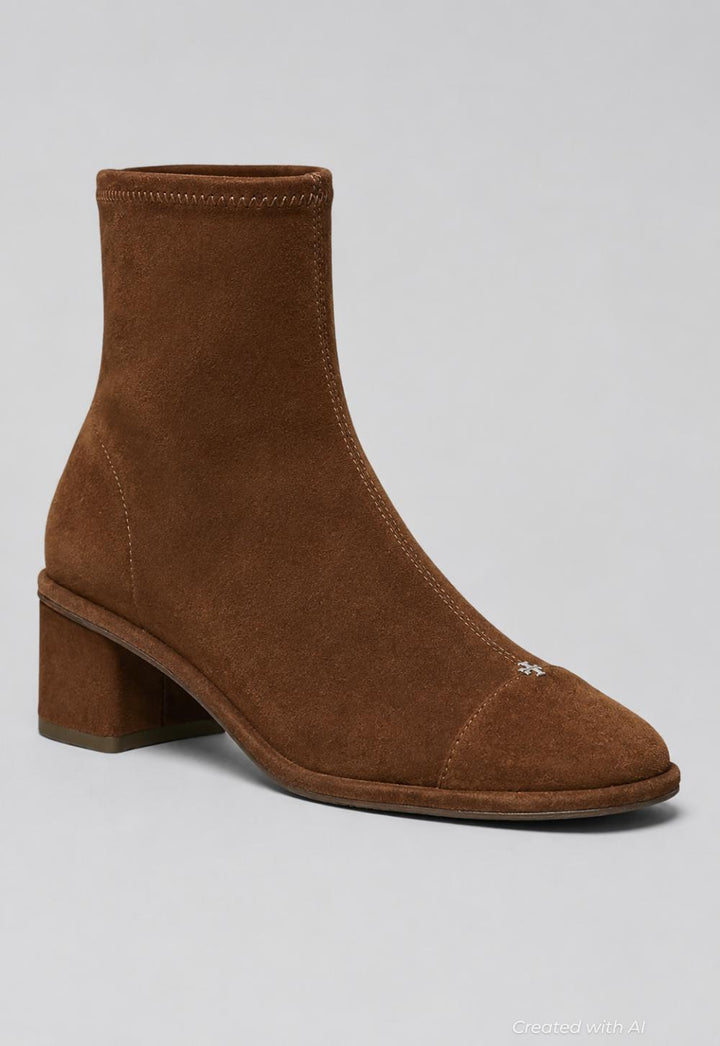 Women’s Cap Toe Suede Ankle Boots - Dark Cocoa - Boots