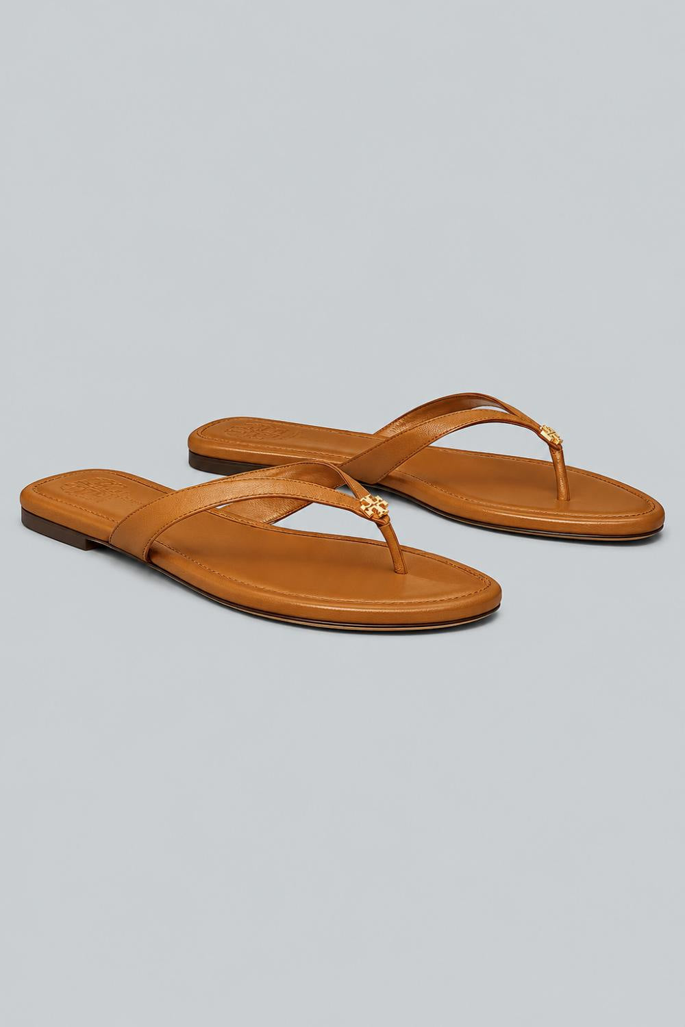 Women’s Capri Leather Flip Flop Sandals - Caramel - Flip Flop