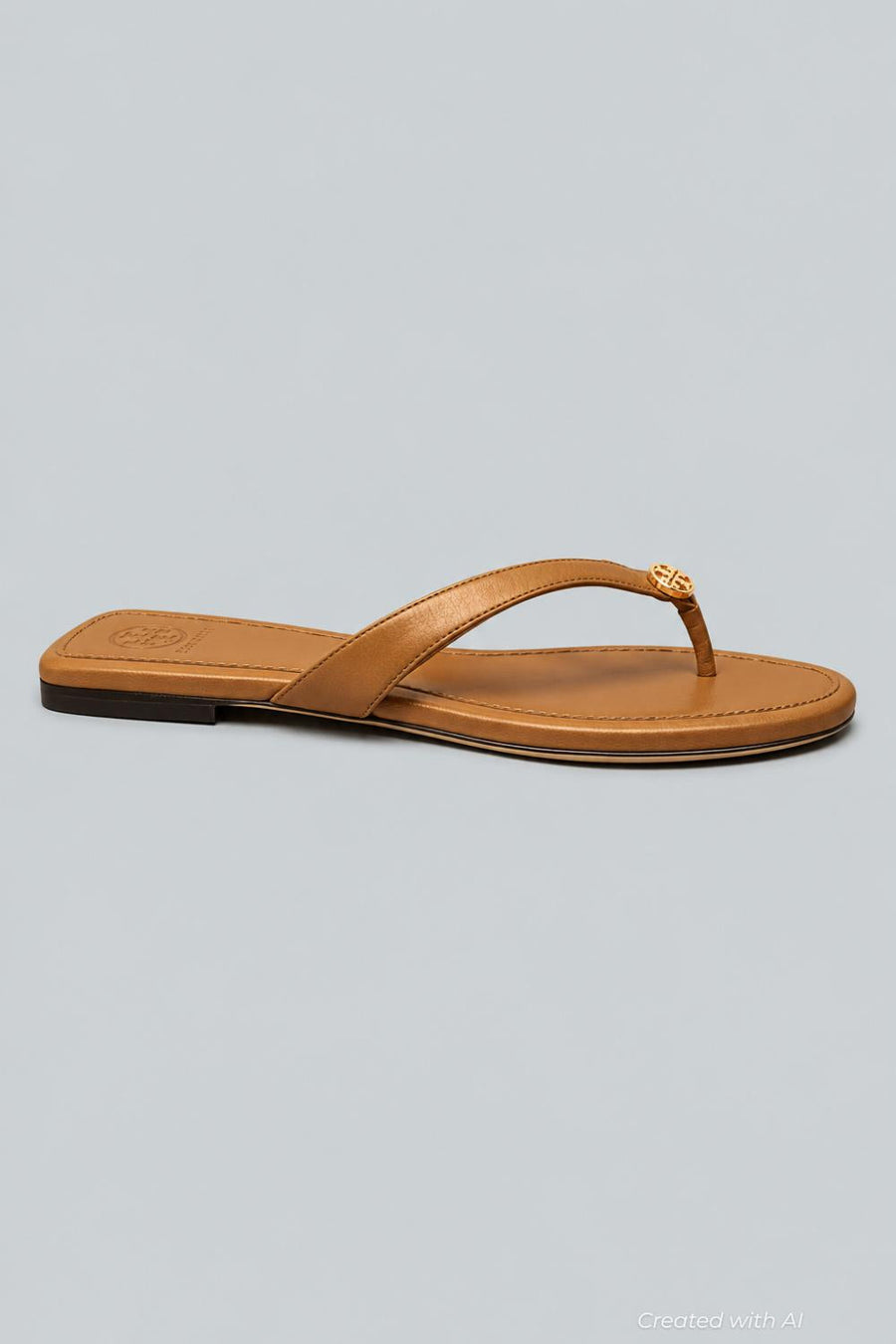 Women’s Capri Leather Flip Flop Sandals - Caramel - Flip Flop