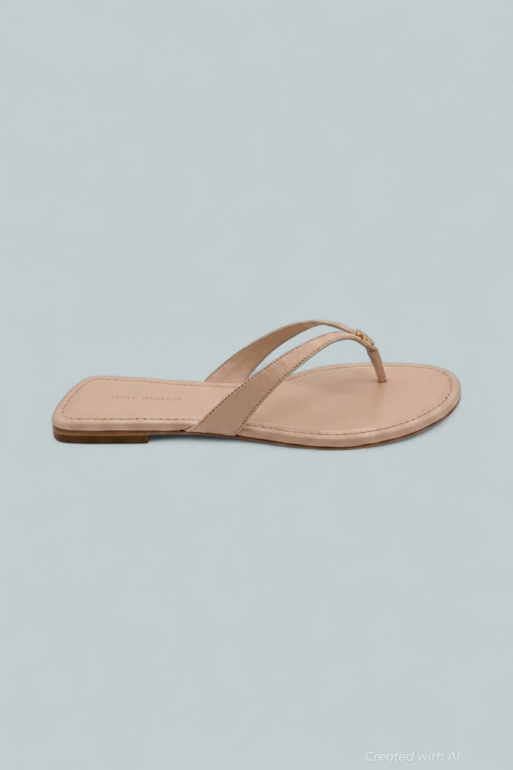Women’s Capri Leather Flip Flop Sandals - Shell Pink - Sandals