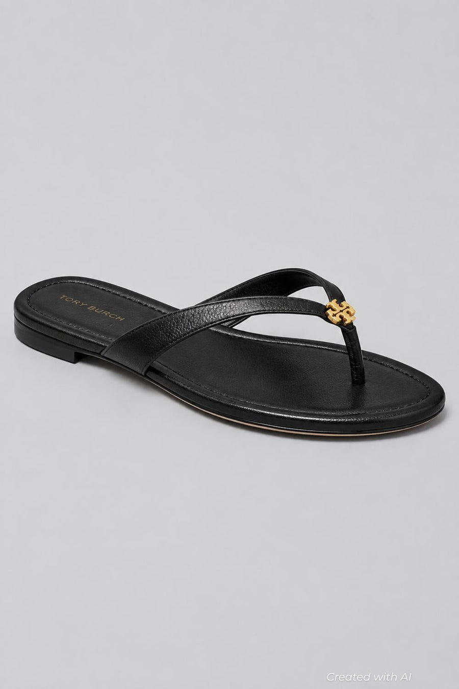 Women’s Capri Leather Flip Flops - Perfect Black - 9.5 - Flip Flop
