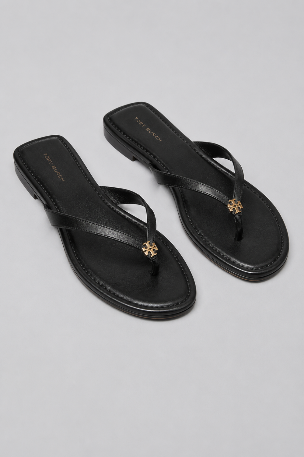 Women’s Capri Leather Flip Flops - Perfect Black - 9.5 - Flip Flop