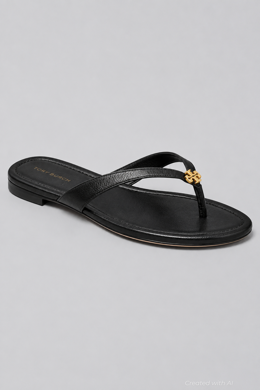 Women’s Capri Leather Flip Flops - Perfect Black - 9.5 - Flip Flop