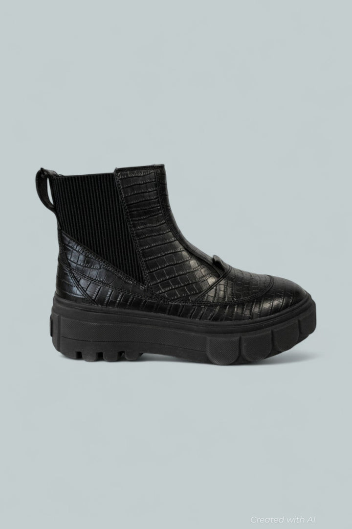 Women’s Caribou X Platform Chelsea Boots - Black/Black - 9.5 - Boots